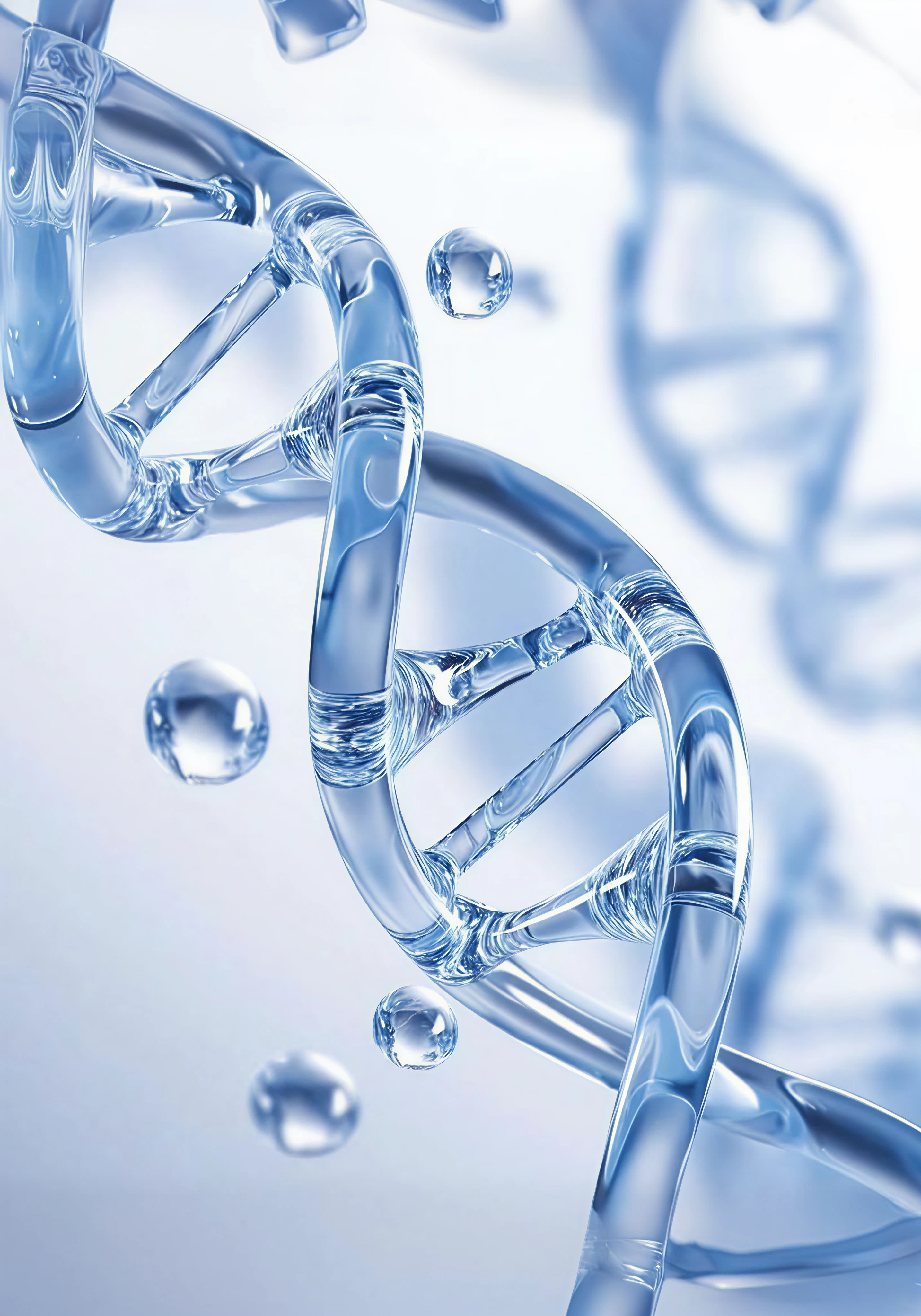 DNA helix with water droplets