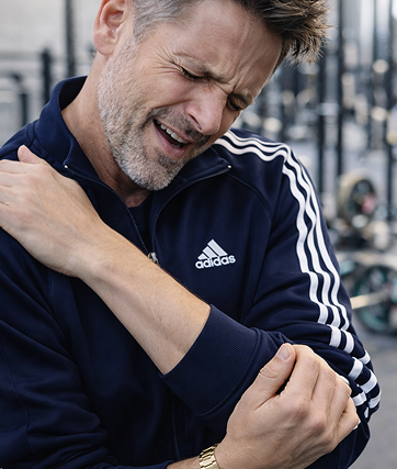 Man in the tracksuit is sad